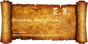 Rocskay Madléna névjegykártya